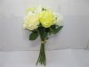 1X Rose Bridal Bouquet Wedding Artificial Flower Yellow