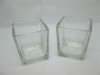 60Pcs Transparent Square Glass Tea Light Holder Wedding Favor