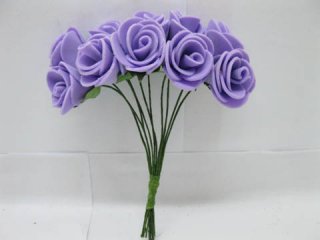 12BundleX10Pcs Craft Scrapbooking Wedding Decor Purple Rose