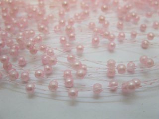 60Strands Pink Beaded Garland for Wedding Craft Dia.3mm