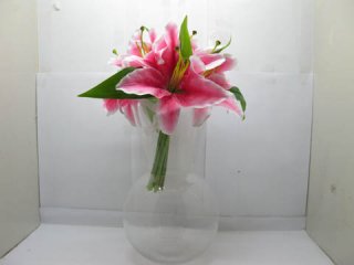 7X Clear Glass Table Flower Vases 26.5cm High