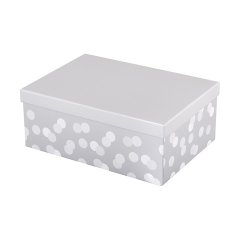 12X Gray Polka Dot Gift Box 22cm x 15cm x 8.5cm