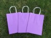 48 Bulk Kraft Paper Gift Carry Shopping Bag 22x16x8cm Purple