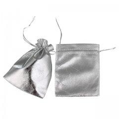 100 Silvery Drawstring Gift Jewellery Pouches 9x7cm