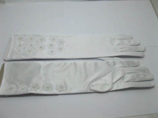 2Pair Wedding Dress Bridal Gloves w/Flower 37cm