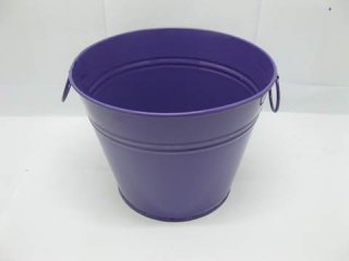10X Purple Tin Pail Bucket w/Ring Handle for Wedding Favor
