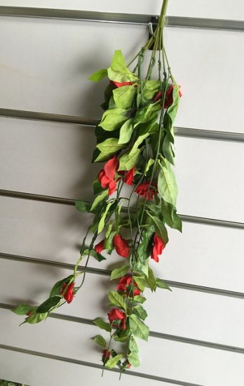 4X Artificial Red Rose Flower Vine Hanging Leaves we-flo87 - Click Image to Close