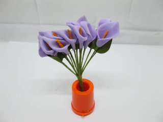 12BundleX12Pcs Craft Wedding Decor Flower Calla Lily - Purple