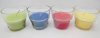 12X Color Candle In Glass Cup Mixed