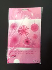 1Set X 6Pcs Pink Tissue Paper Fans Decorations Kit Wedding Brida