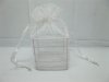 12Pcs White Metal Wire Candy Basket w/Bag Wedding Favor