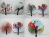 60X Oriental Printed Flower Hand Paper Fans for wedding