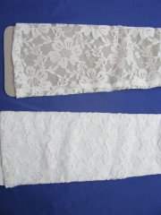 2Pair White Wedding Dress Lace Bridal Gloves 44cm