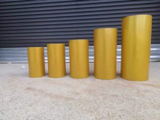 1Set x 5Pcs Gold Round Plinth Cylinder Pedestal Wedding Display