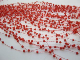 60Strands Red Beaded Garland for Wedding Craft Dia.3mm