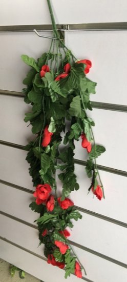 4X Artificial Red Rose Flower Vine Hanging Leaves we-flo97 - Click Image to Close