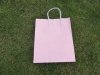 48 Bulk Kraft Paper Gift Carry Shopping Bag 26.7x22x11cm Pink