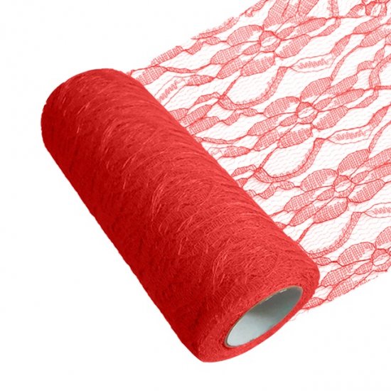4Roll X 10Yds Red Lace Tulle Roll Spool DIY Wedding Deco - Click Image to Close