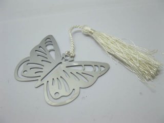 10X Silver-Metal Butterfly Bookmark w/Tassel Wedding Favor
