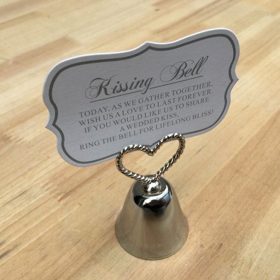 10 "Kissing Bell" Place Card Holder/Photo Holder Wedding Table - Click Image to Close