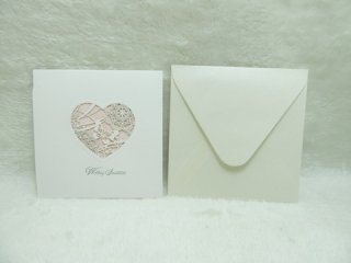 10Pcs New Wedding Invitation W/Pink Heart 14.7X14.7cm