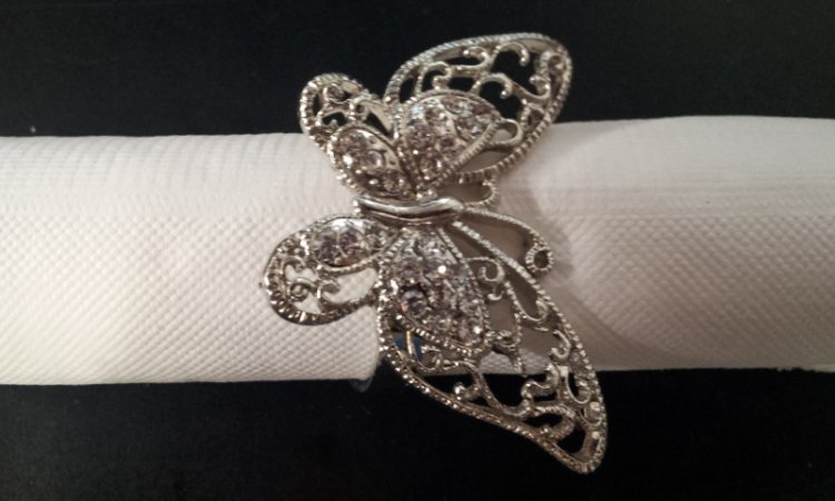 4Pcs Flying Butterfly Napkin Rings Wedding Christenings Dinner - Click Image to Close
