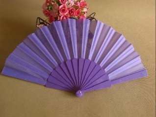 10Pcs New Plain Purple Folding Hand Fans Wedding Favor