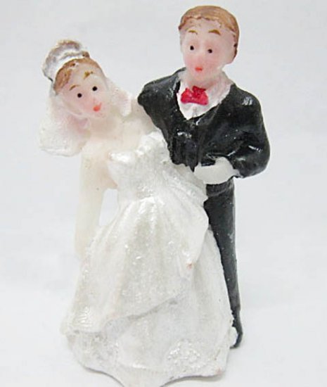 10X Bride & Groom Wedding Cake Decoration 4.5cm - Click Image to Close