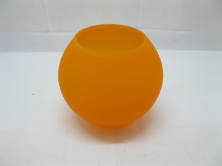 12X Orange Glass Wedding Bowl Vase 10cm High