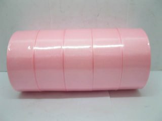 5Rolls X 25Yards Pink Grosgrain Ribbon 38mm
