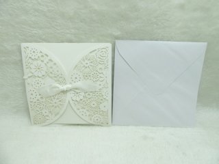 10Pcs New Square Butterfly Wedding Invitation 15.5x15.5cm