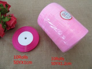 20Rolls X 50Yards Organza Ribbon Mixed Color
