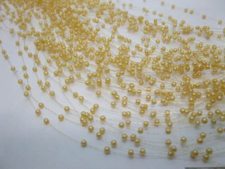 60Strands Yellow Beaded Garland for Wedding Craft Dia.3mm