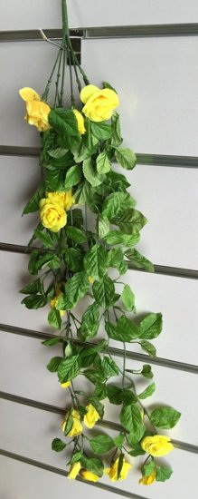 4X Artificial Yellow Orange Rose Flower Vine Leaves we-flo116 - Click Image to Close