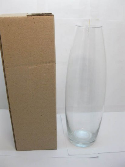 12X Wedding Clear Glass Oval Vase 30cm High - Click Image to Close