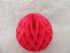 10X Red Tissue Paper Pom Poms Honeycomb Balls Lanterns Wedding F