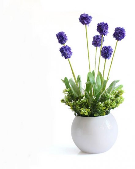 6Bundle X 5Pcs Artificial Purple Lavender Flower Ball Home D??co - Click Image to Close