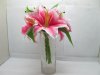 4X Cylinder Glass Vase Flower Vase Wedding Favor 19.5cm High