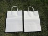 50 White Kraft Paper Bags with Carrying Strap 39X32X10cm