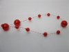 1Roll X 60Meter Red Beaded Garland for Wedding Craft Dia.10mm