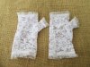 5Pairs White Short Wedding Lace Fingerless Bridal Gloves