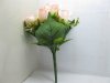 1X Bridal Bouquet Holding Flowers Wedding 9-Heads Pink