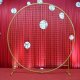 1X Golden Heavy Duty Large Circular Wedding Garden Arch 200cm