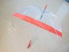 10Pc Clear Wind Water Proof Umbrella DOME Parasol Red Border