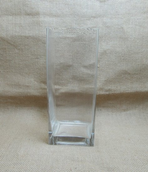 1X Clear Square Glass Table Flower Vases 25cm High - Click Image to Close