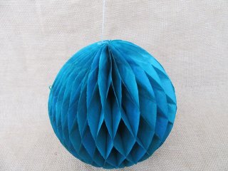 10X Blue Tissue Paper Pom Poms Honeycomb Balls Lanterns Wedding