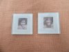6X Glass Coasters Photo Place Card Holder Wedding Favor 87x87mm