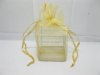 12Pcs Ivory Metal Wire Candy Basket w/Bag Wedding Favor