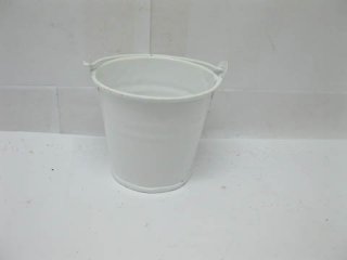 12 White Mini Tin Pail Bucket for Wedding 5.5x5.5x4cm
