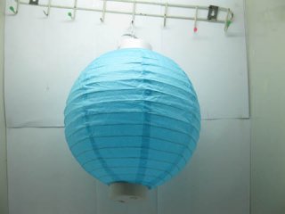 5Pcs Plain Blue Led Paper Lanterns w/Mini Bulb 30cm